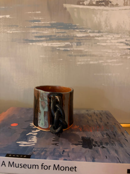 Handmade Stripe twist handle Mug