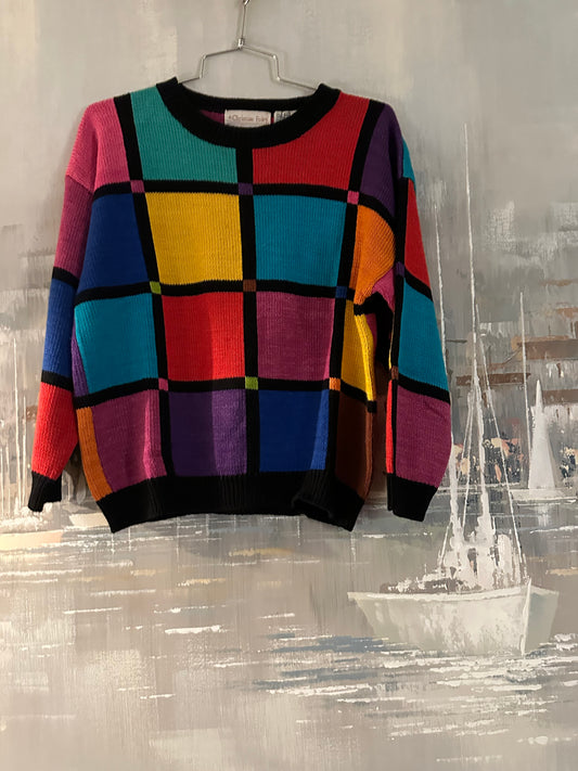 80s Color Block Christine Foley Sweater
