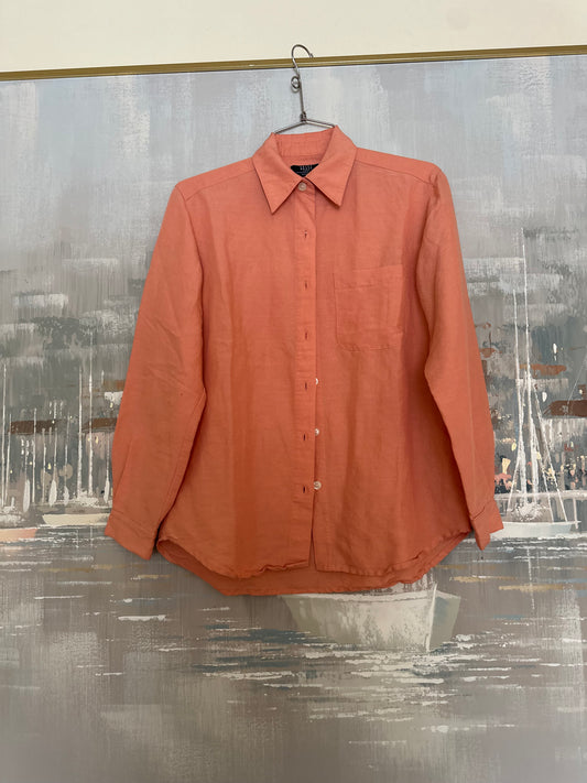 90s Pink Linen Shirt