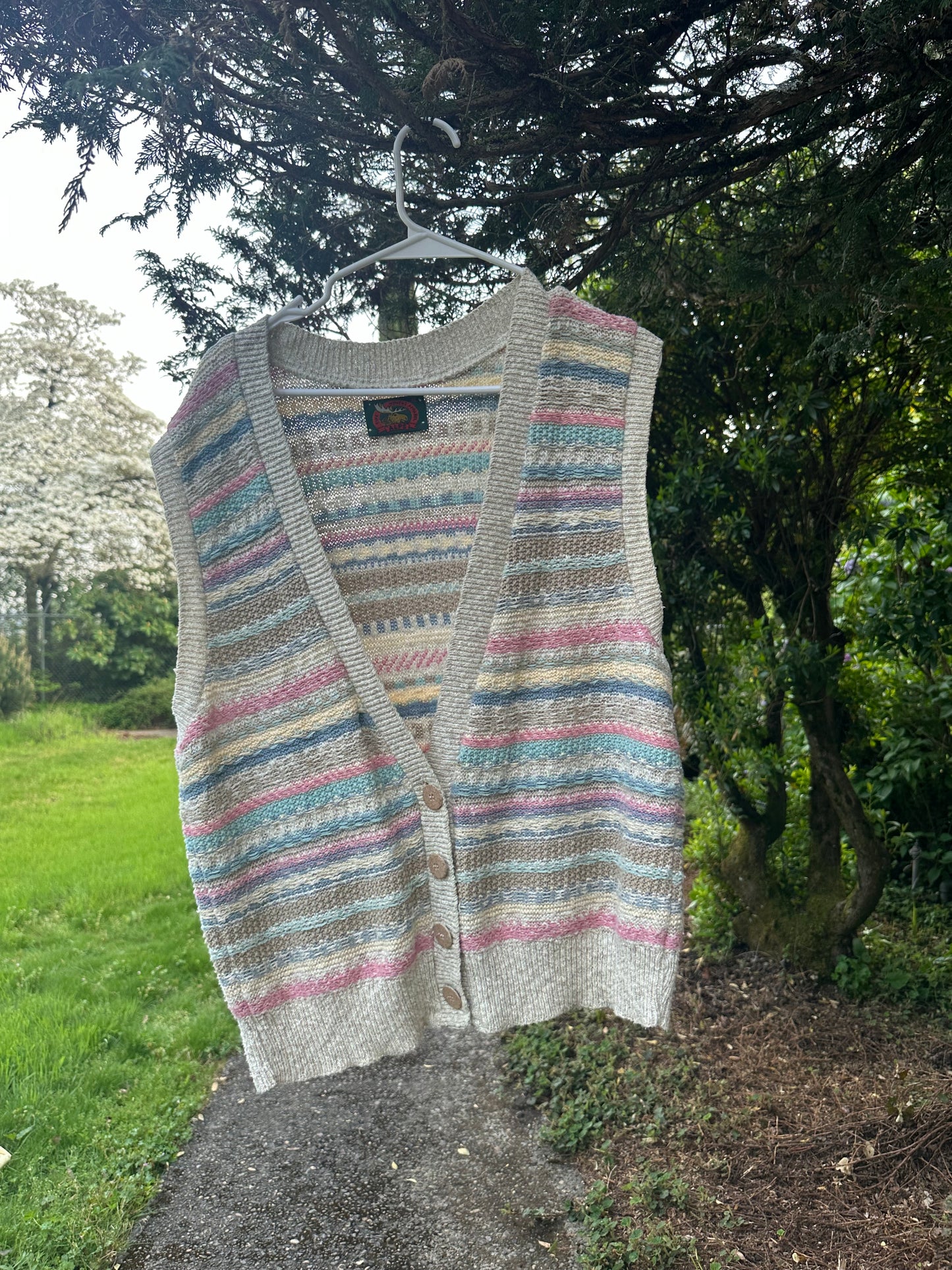 80s Multicolor Stripe Sweater Vest