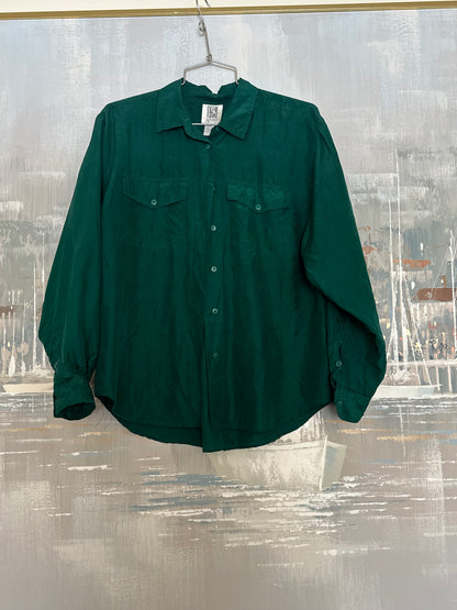 90s Green Silk Shirt