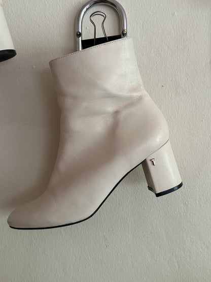 White Leather Neyomi Block Heel Ted Baker Boots