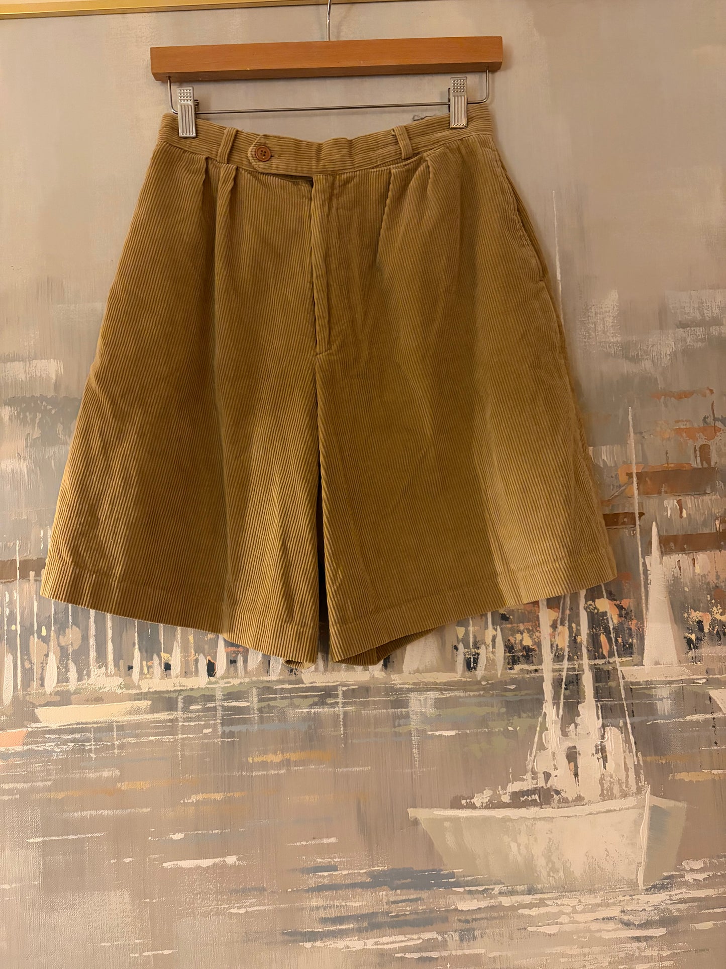 90s tan Corduroy shorts- Pamela Roberts
