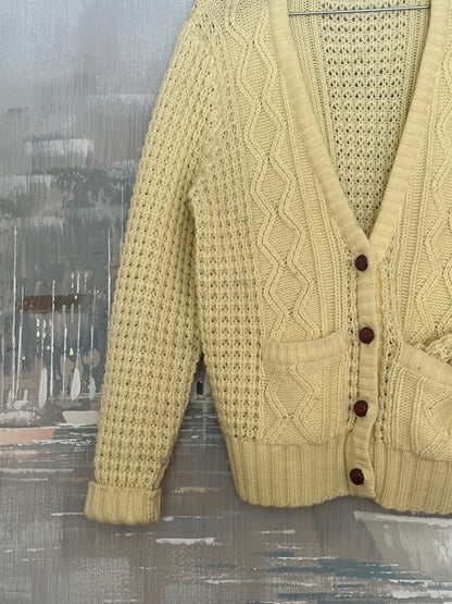 80s/90s Yellow Fisherman Cardigan