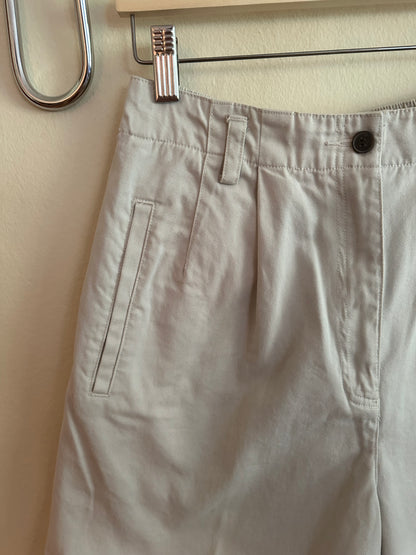 90s Beige Pleated Chino Shorts