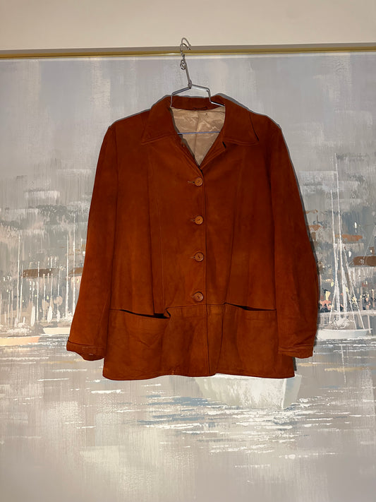 Vintage Orange Suede Jacket