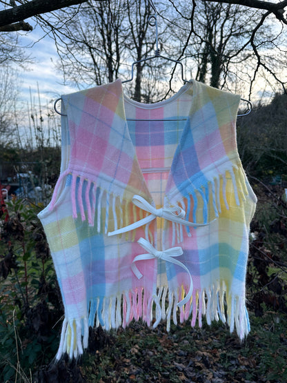 Upcycled Blanket Fringe Vest