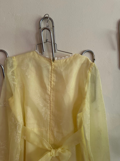 70s Yellow Chiffon Dress