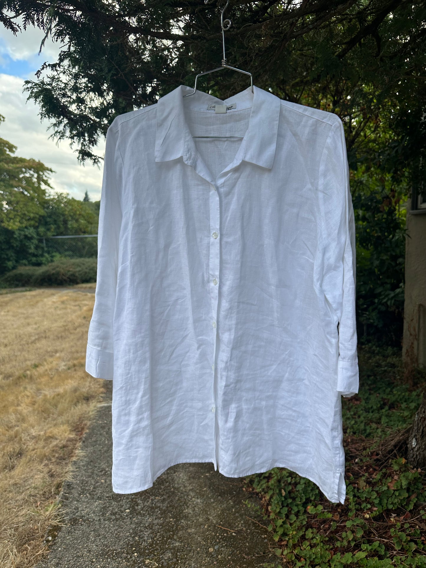 White linen shirt -cold water creek