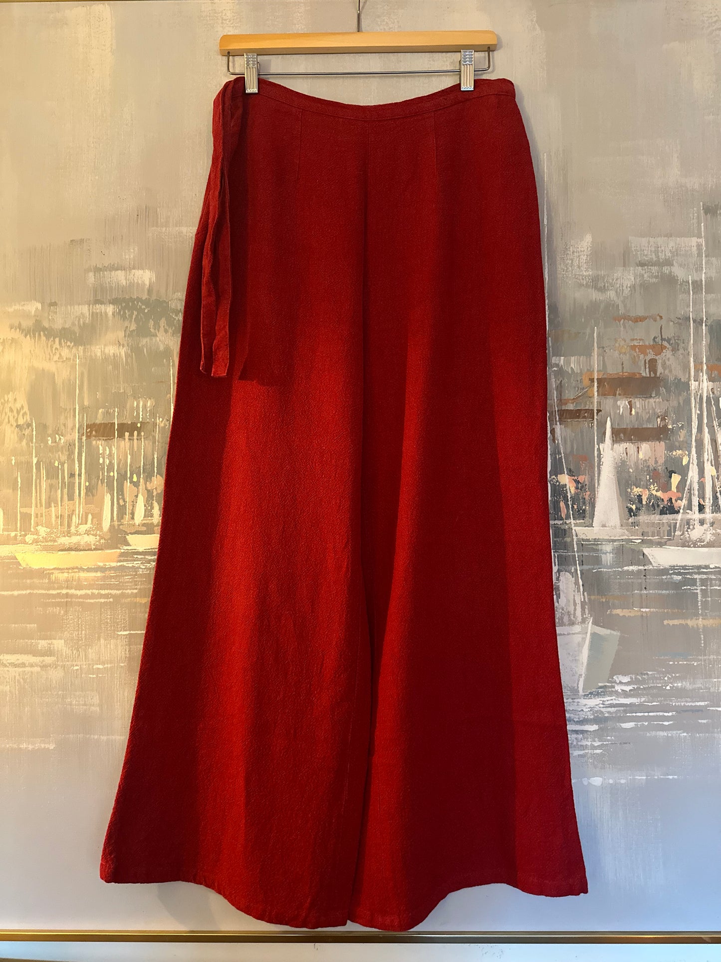 60s Red Wide Leg Pants
