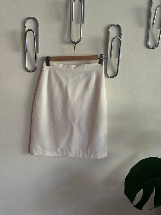 90s White Silk Skirt