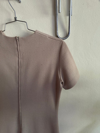 60s Tan Wool Mod Dress