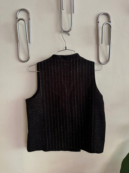 90s/Y2K Black Wool Side Tie Vest