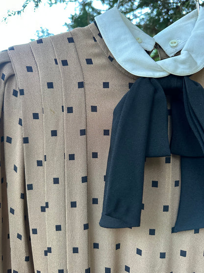 60s/70s Brown Polka Dot Dress