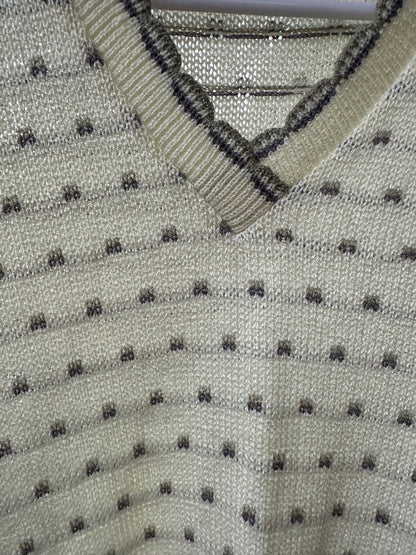 80s White Polka Dot Sweater