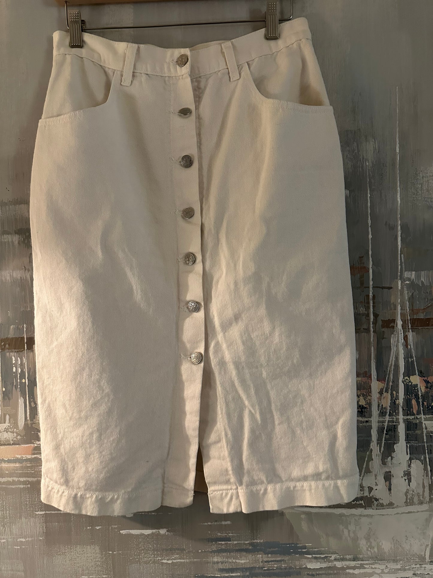 90s White Demin Skirt