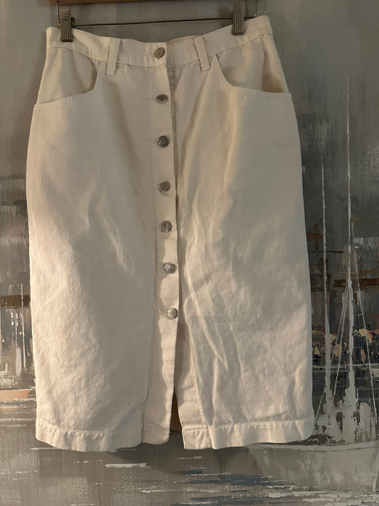 90s White Demin Skirt