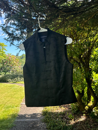 90s Black Satin Vest