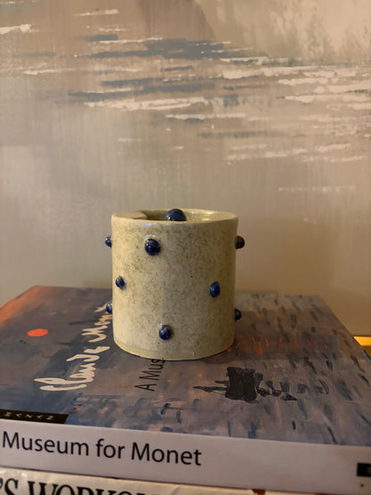 Handmade lidded Polka Dot to go Mug