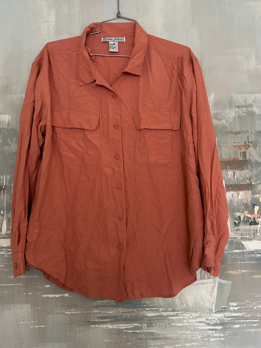 90s Pink Silk Shirt