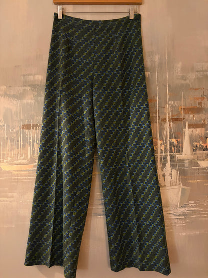 70s Blue and Green Handmade Pants