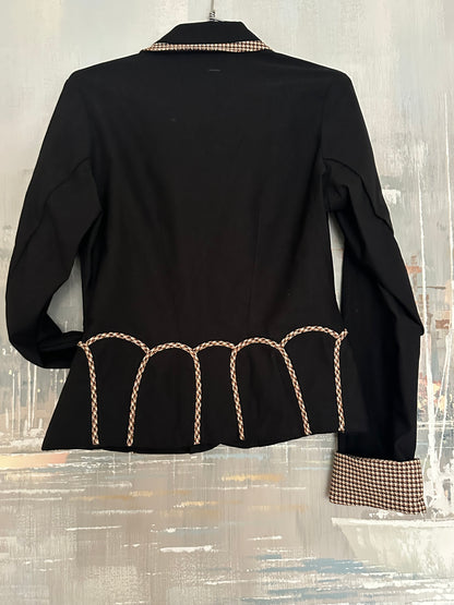 90s Black Scallop Pocket Jacket - Miss Candyfloss