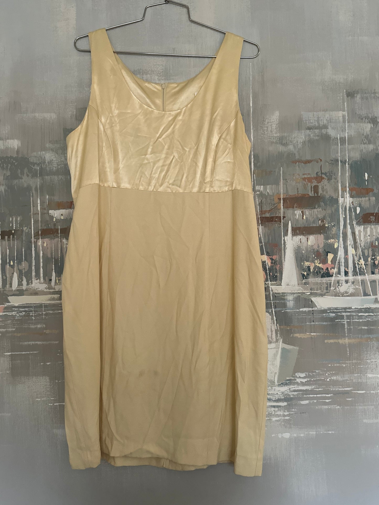 90s Yellow Satin Dress