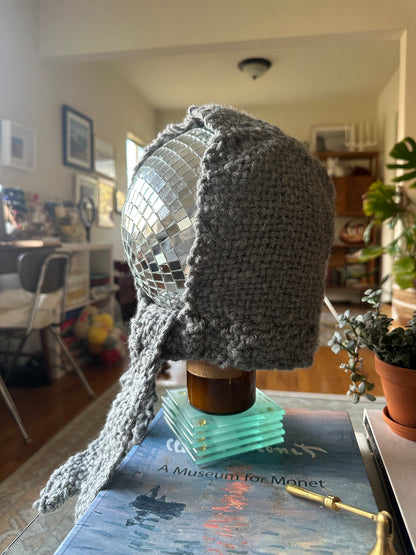 Hand Woven Bonnet/Balaclava- grey 3