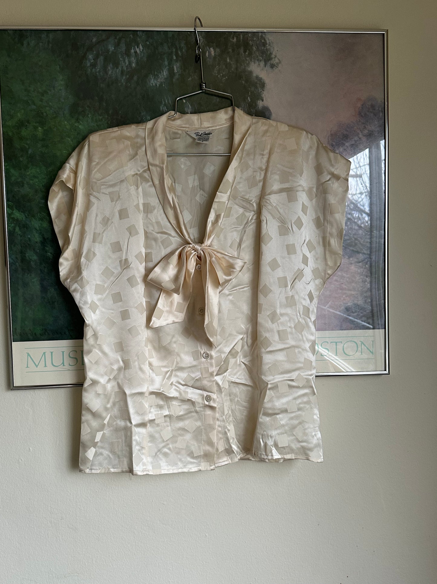 80s White Silk Shirt