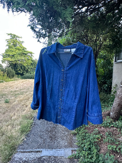 90s/Y2K denim metal clasp shirt