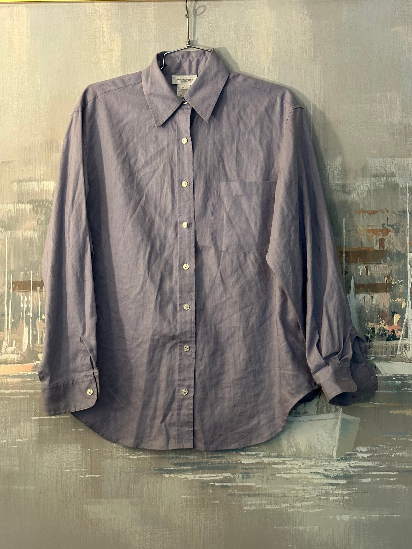 90s Blue Linen Shirt— Jones New York