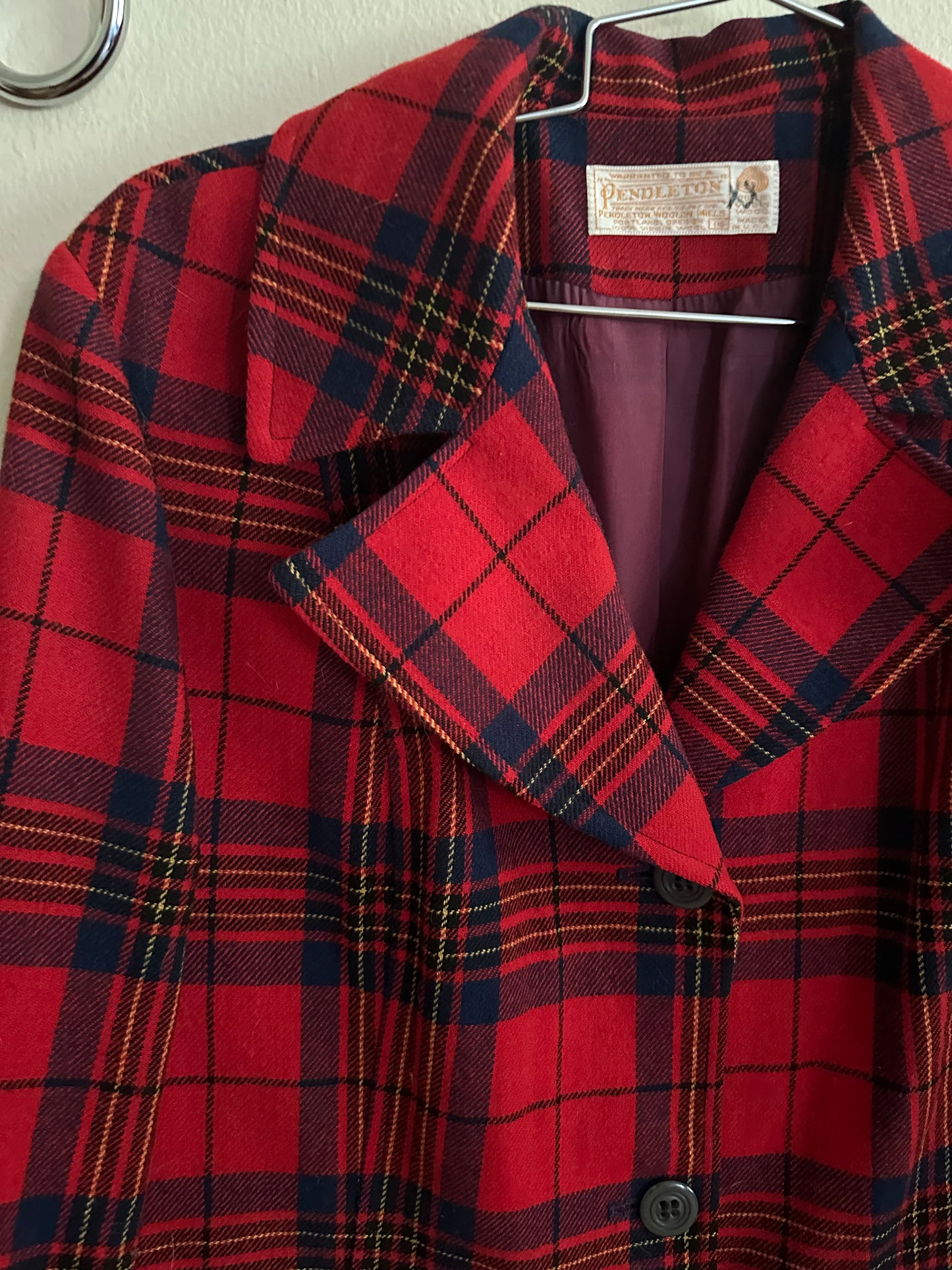 70s Red Wool Pendleton Blazer