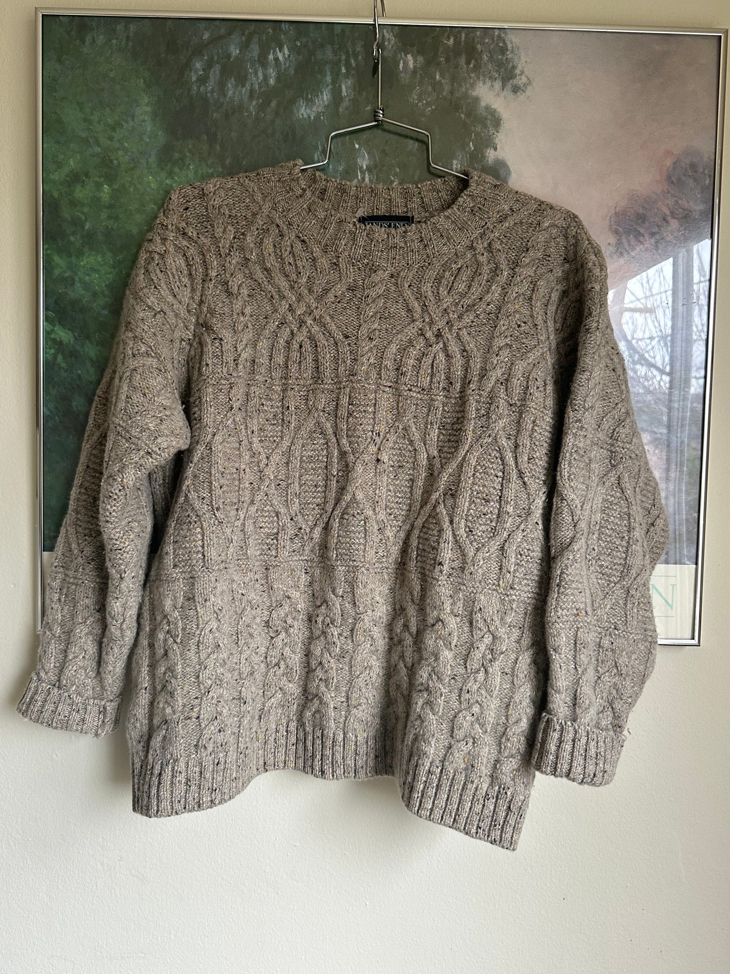 Grey Wool Fisherman Sweater