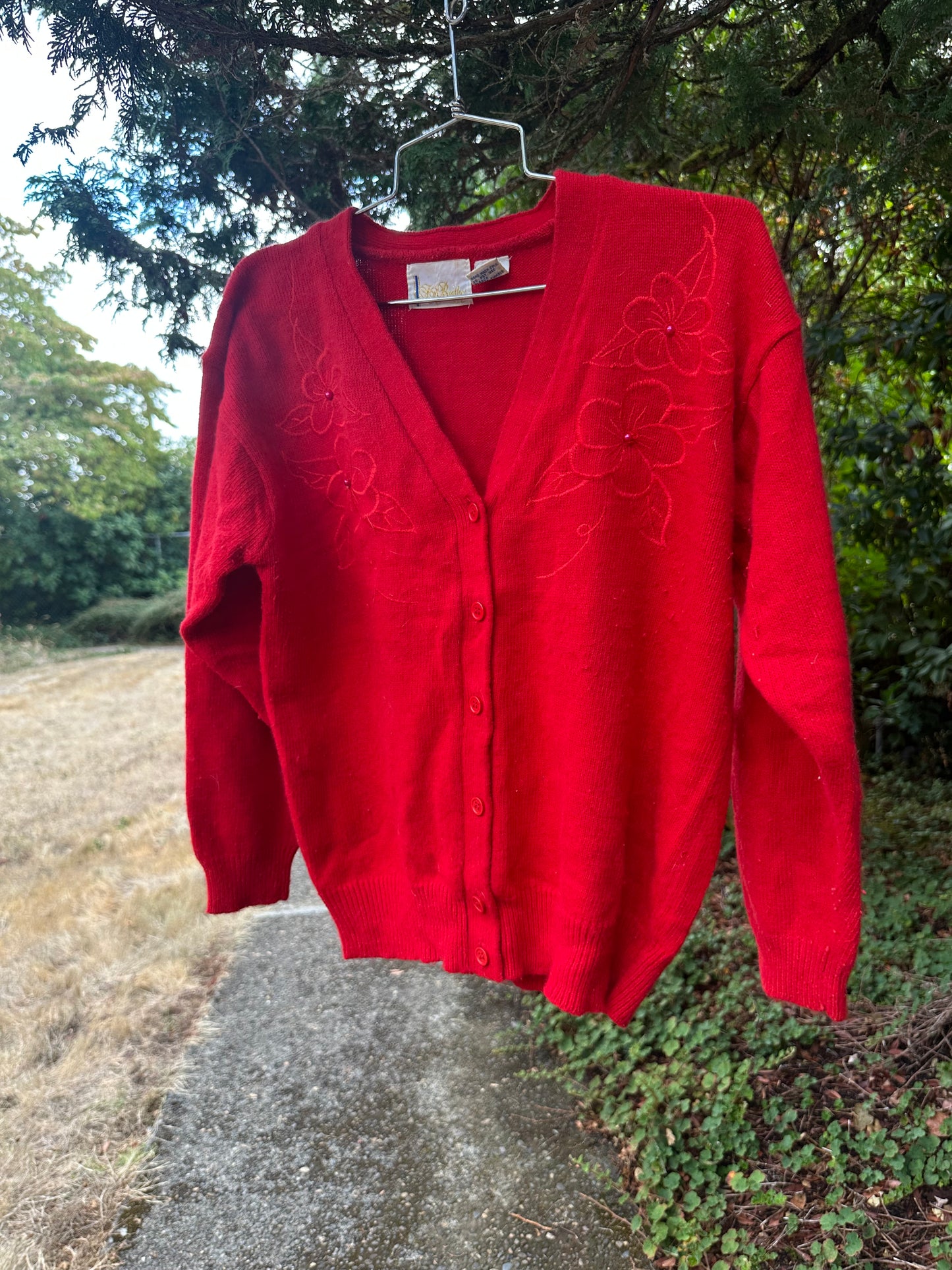 80s Red Cardigan