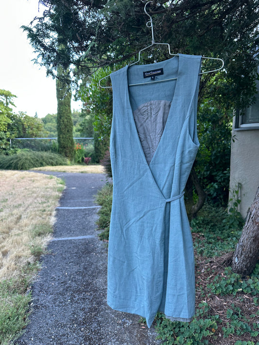 90s Green Wrap Dress