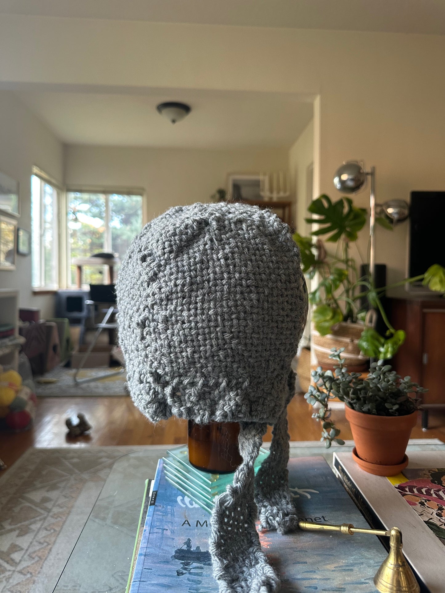 Hand Woven Bonnet/Balaclava- grey 3