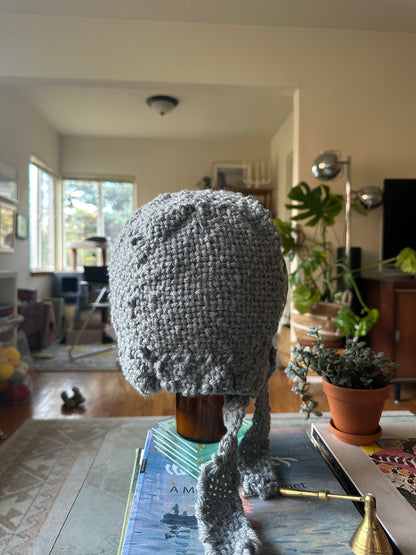Hand Woven Bonnet/Balaclava- grey 3