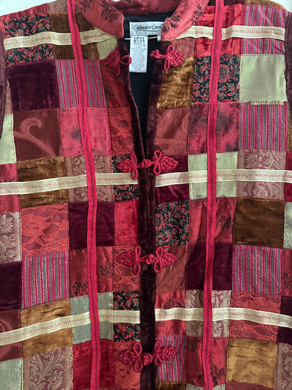 90s/Y2K Red Patchwork Vest