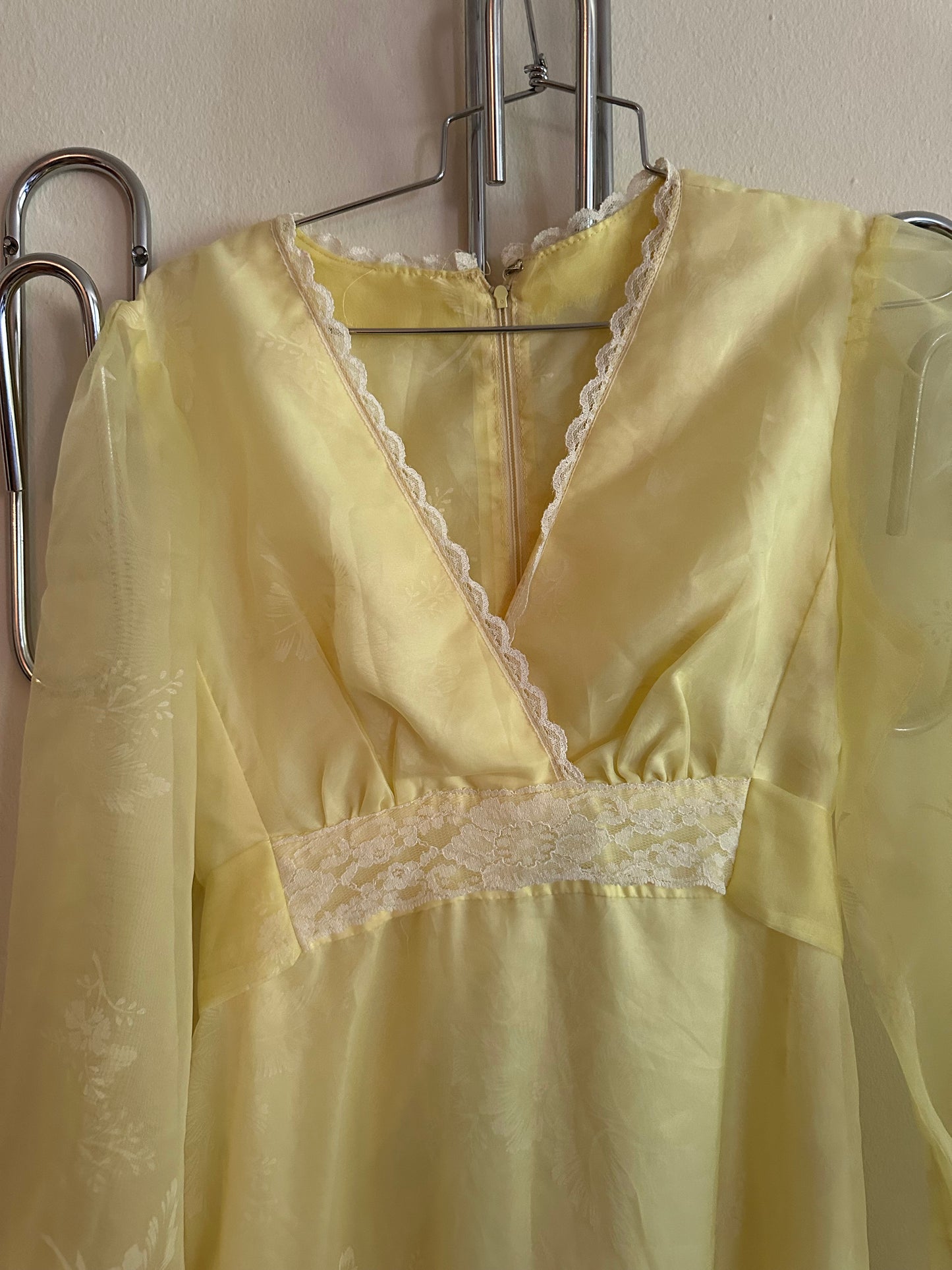 70s Yellow Chiffon Dress