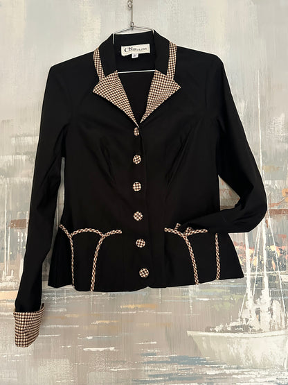 90s Black Scallop Pocket Jacket - Miss Candyfloss