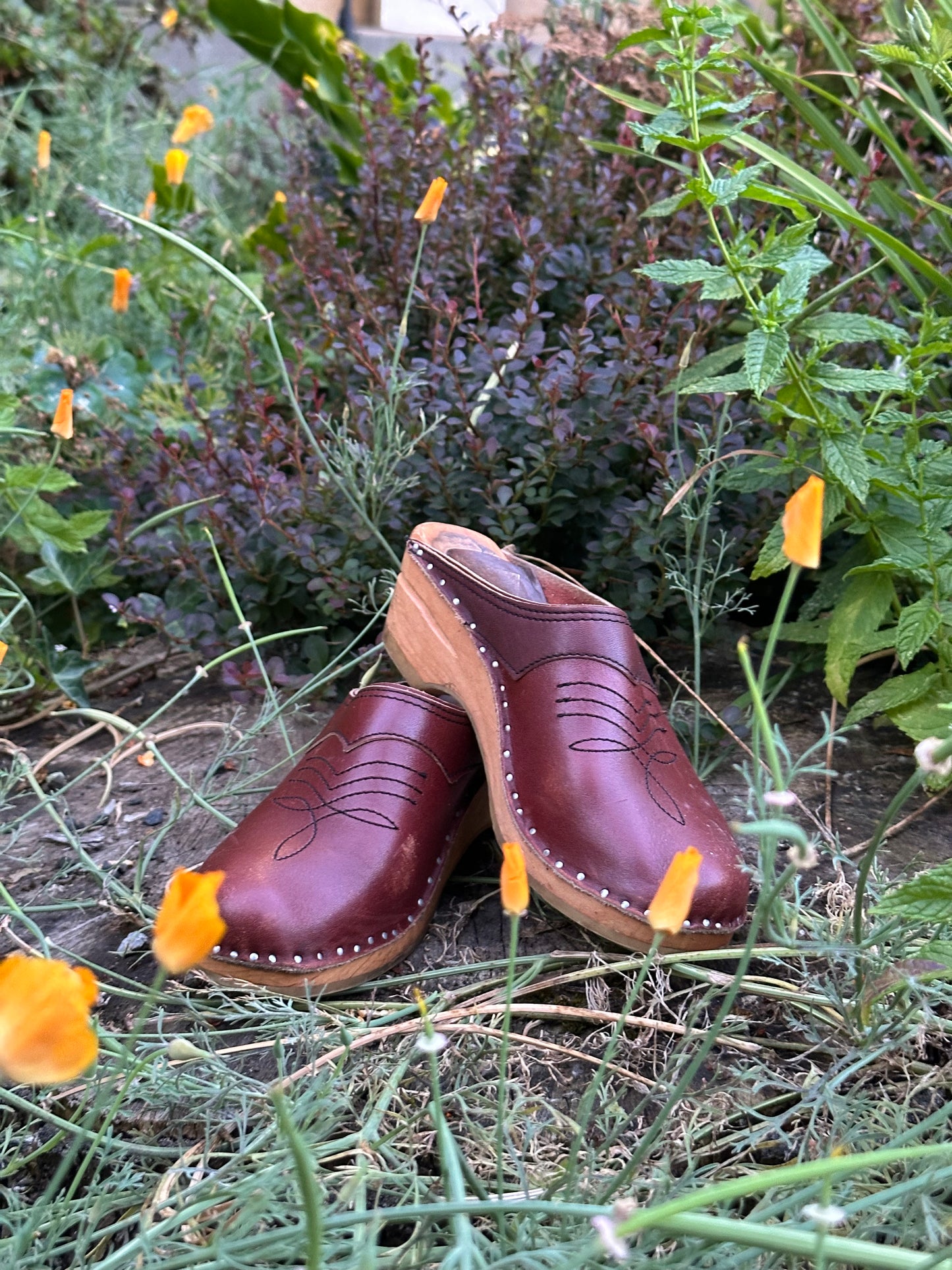Vintage Bastad Toffeln wooden clogs