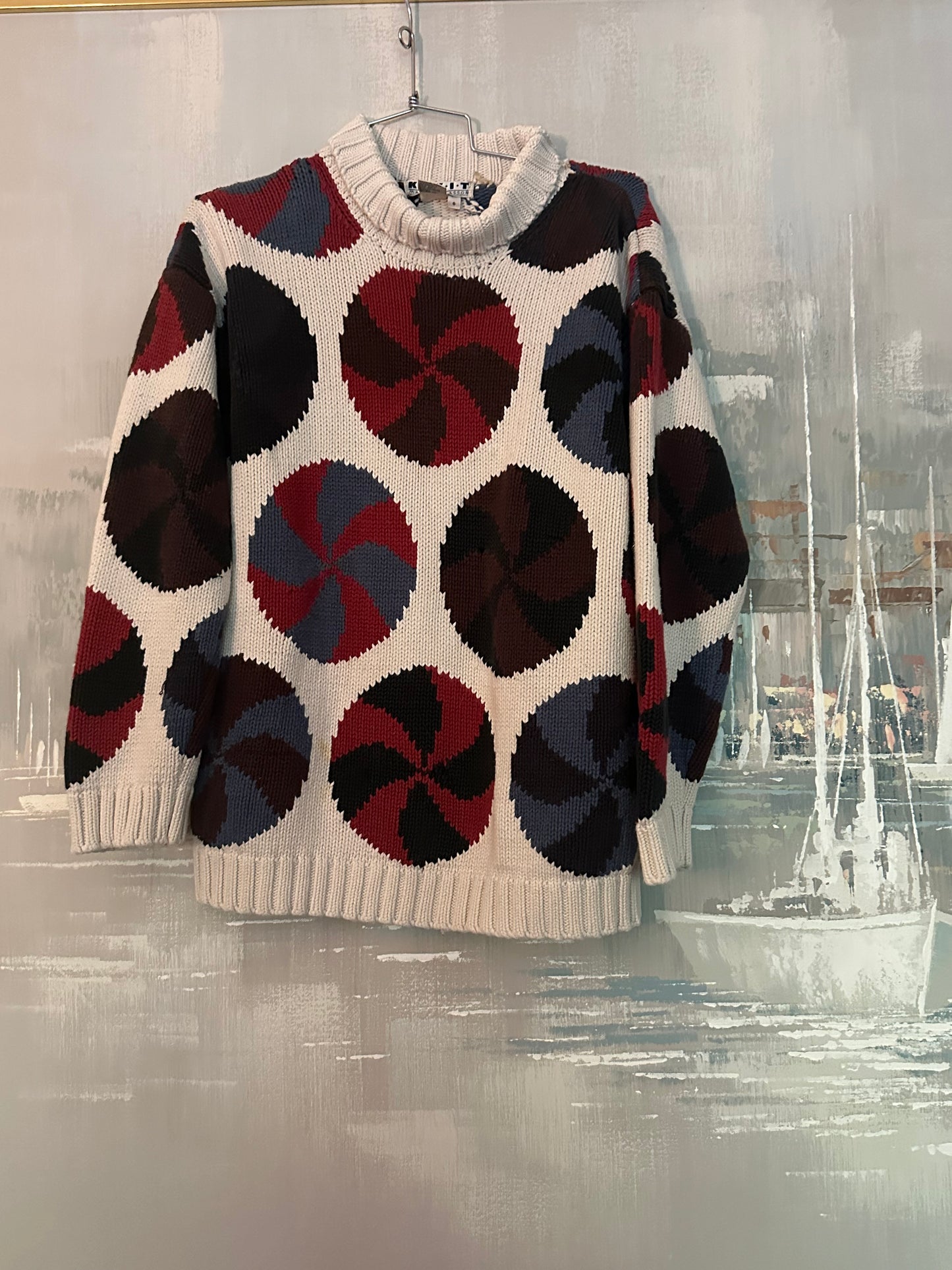 90s Pinwheel Turtle Neck