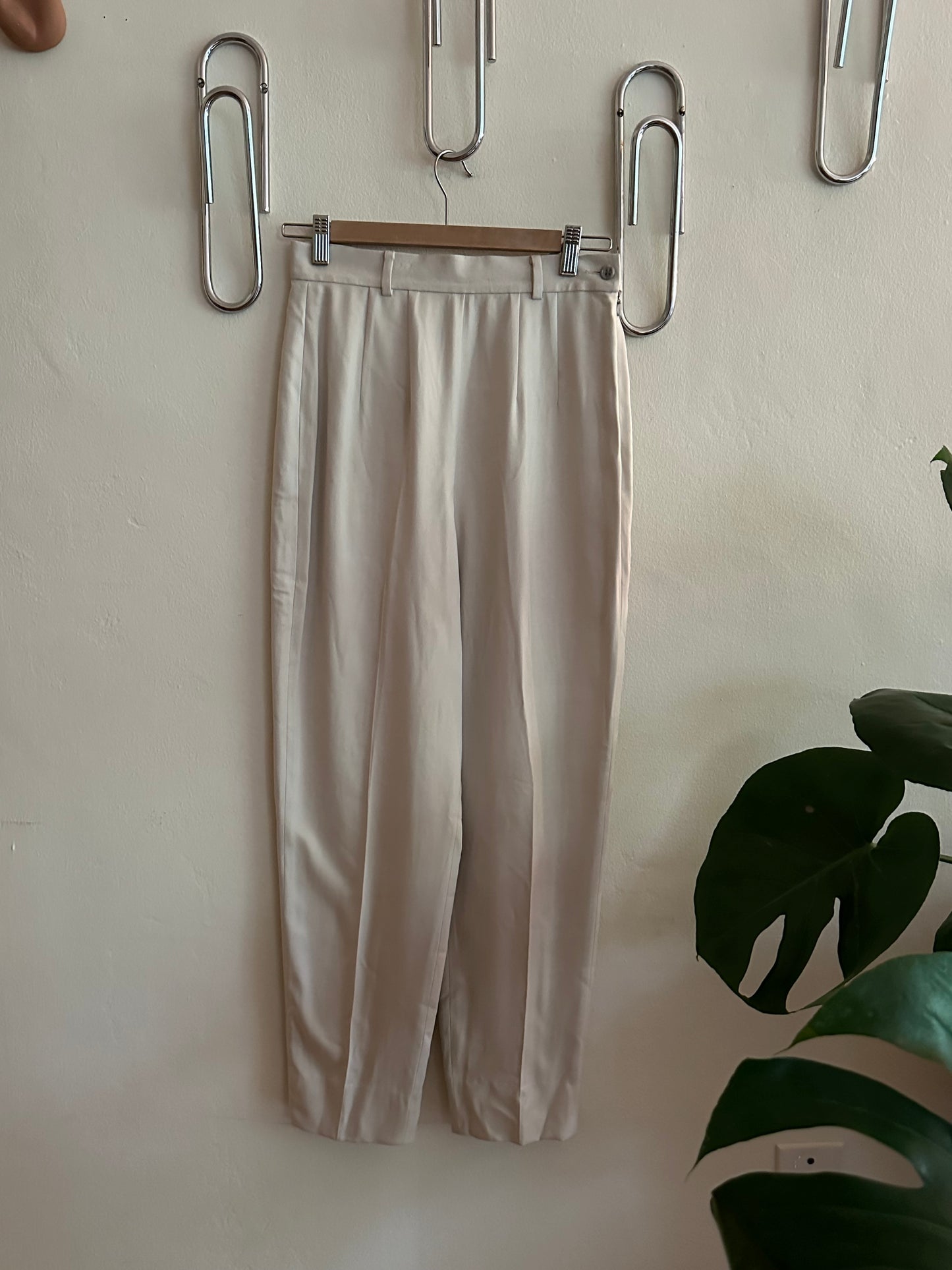 White Silk Trousers