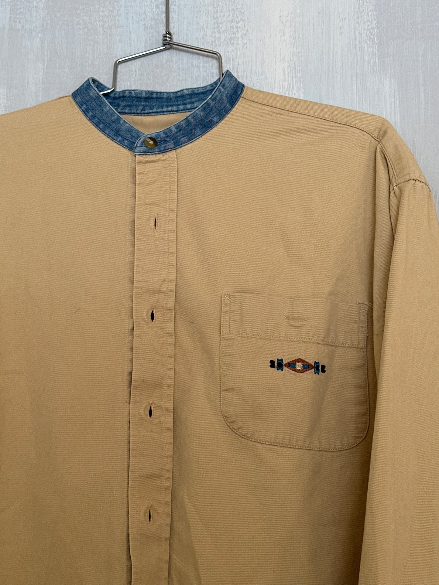 90s yellow and denim shirt