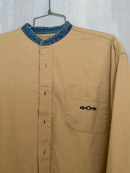 90s yellow and denim shirt