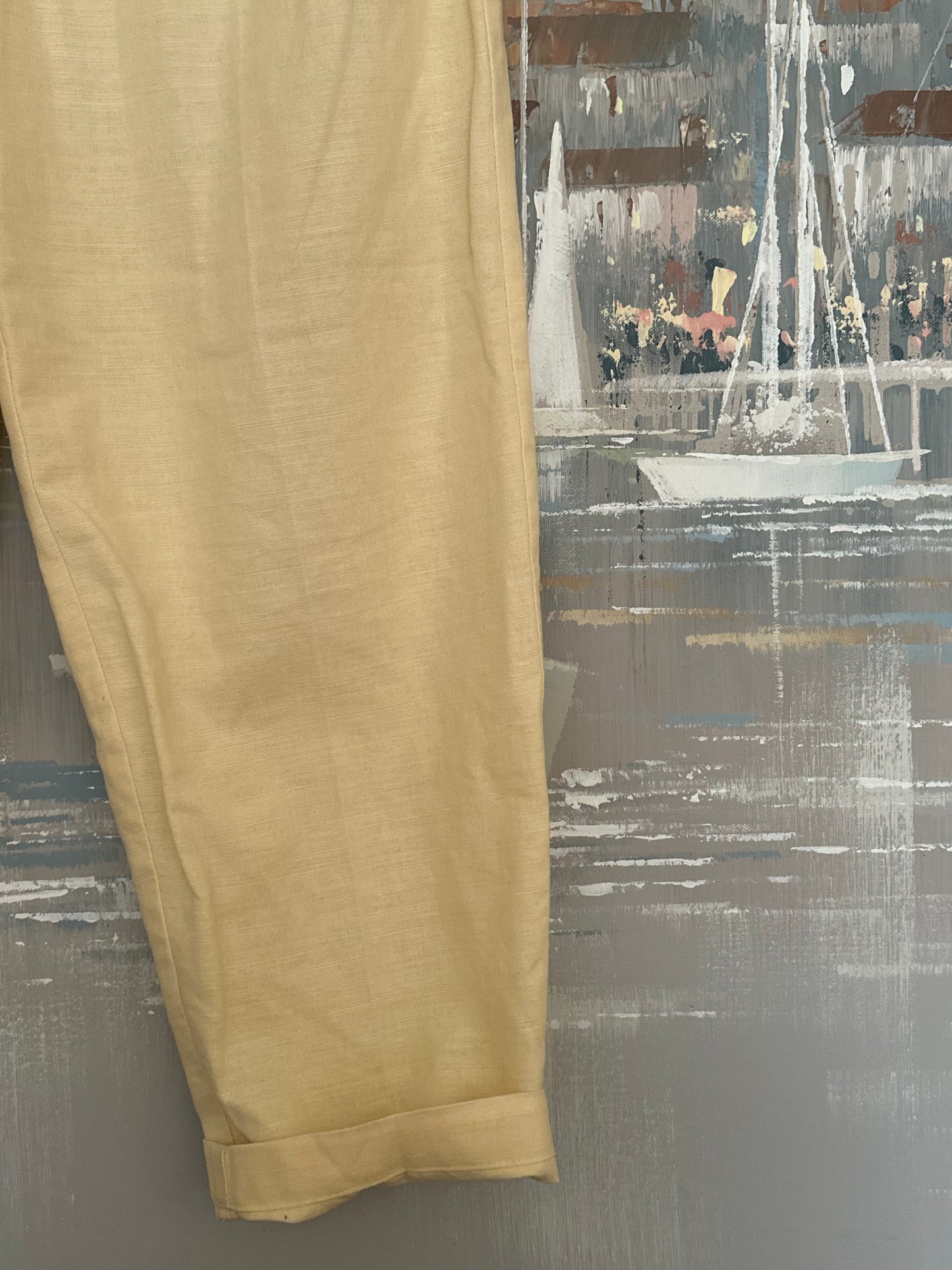 80s Yellow Linen Trousers