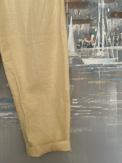 80s Yellow Linen Trousers