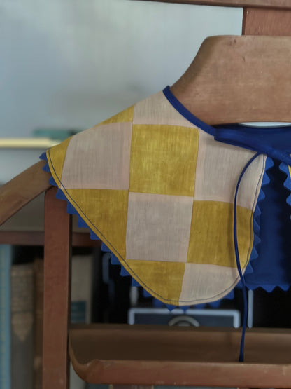 Upcycled patchwork Botanically Dyed Detachable Collar: Turmeric and Hibiscus