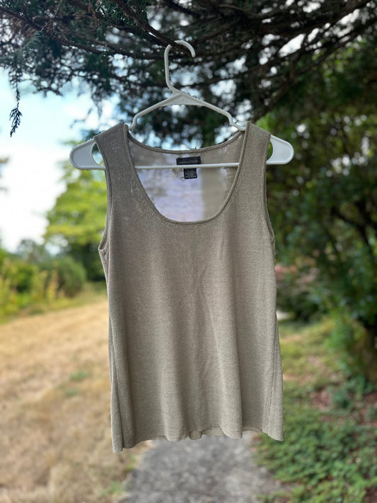 90s Tan Banana Republic Linen Blend Tank Top