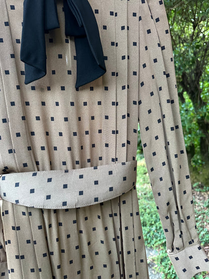 60s/70s Brown Polka Dot Dress